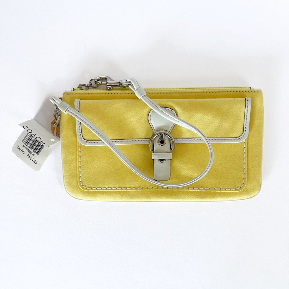 NWT Coach wristlet lemon yellow